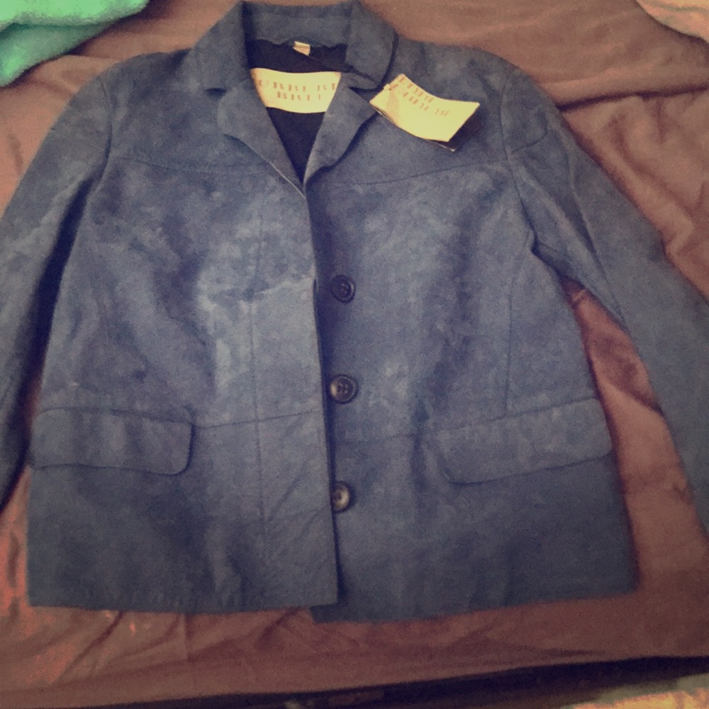 Blue suede Burberry coat BRAND NEW!!